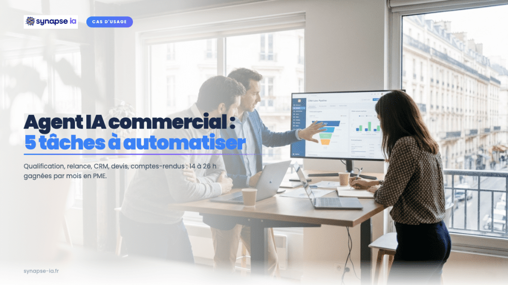 Agent IA commercial en PME : 5 tâches à automatiser, Synapse IA